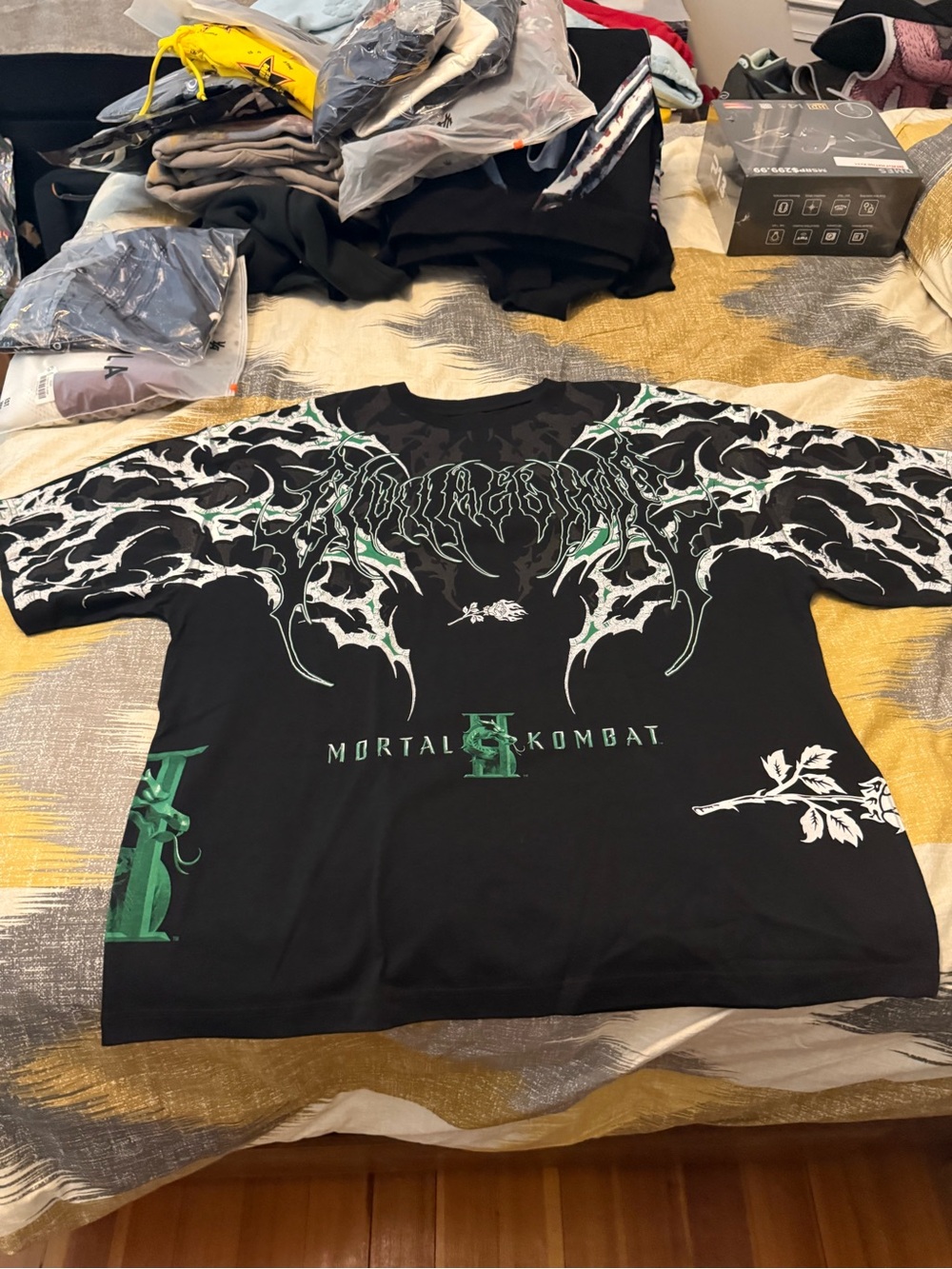 Civil Regime Barakas Mortal Kombat Mens Black & Green Graphic Tee size XL